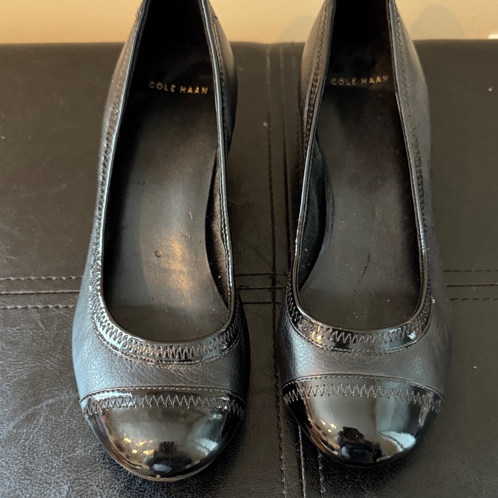Cole Haan Black Leather wedges